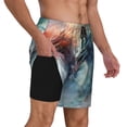 thumbnail image 2 of Fuzoiu Ink Style Wave Dragon Print Men's Swim Shorts,Quick-Dry Double-Layer Swim Trunks,Board Trunks,Beach Shorts Swimwear Bathing Suits-Large, 2 of 6