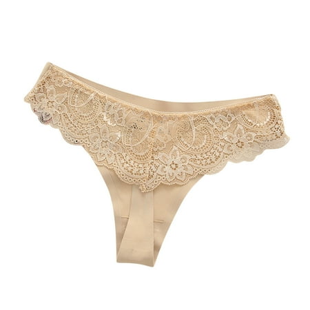 MuZeFu Thongs for Women Cotton Women s Solid Lace Plus Size High Waist Leak Proof Crotch Shorts Underwear Panties