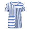 thumbnail image 7 of Xuyuer Blouse for Women Dressy Casual Short Short Sleeve Boho Tops Fashion Floral Crew Neck Tunic Shirts Summer Clothes Fashionable Casual Loose Round Neck T-shirt Solid Color Top, 7 of 7