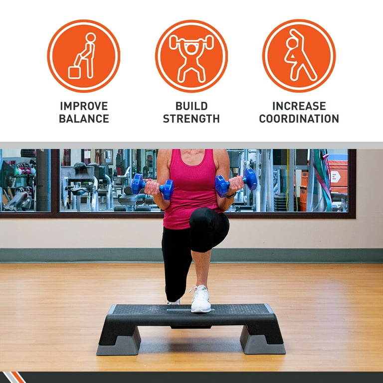 Body Sport Adjustable Gym Exercise Board Aerobic Fitness Step Gray Black Workout Equipment Walmart