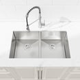 thumbnail image 6 of Izzovium 33"x19" Undermount Double Bowl Kitchen Sink, Brushed Stainless Steel 304, Dark Gray, 20 Gauge, Modern Design with Drain Grooves & Sound Absorbing, 6 of 10