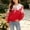Red, variant on Girls Bow Knit Sweater Crew Neck Long Sleeve Scalloped Peter Pan Collar Pullover Top for Winter 5-6 Years