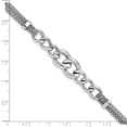 thumbnail image 4 of Sterling Silver Rhodium-plated Fancy Chain w/1in Ext. 2-strand Bracelet Q-QG5115-7, 4 of 4