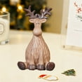 thumbnail image 4 of Brown Resin Christmas Deer Ornament, Festive Deer Figurine for Holiday Home Decor, Elegant Mantel Shelf Tabletop Decoration, Meaningful Gift for Family Friends Colleagues, 4 of 6
