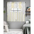 thumbnail image 5 of Yellow Gray Kitchen Curtain and Valance Set 3 Pieces, Rod Pocket Short Tier Curtains 24 Inch Length, Pastoral Botanical Branch Aesthetics Swag Topper Small Window Treatment for Cafe Bathroom Bedroom, 5 of 6