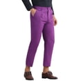 thumbnail image 5 of Pantalones recortados ajustados para hombre Inspire Chic, con pliegues en la parte delantera, de longitud hasta el tobillo, talla 38, color púrpura, 5 of 5