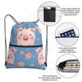 thumbnail image 2 of Sigee Cute Pig Flowers for Drawstring Zipper Backpack ,Waterproof, Durable, Lightweight Gym Bag for Sports, 2 of 5