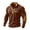 Khaki, variant on OGLCCG Mens Sweatshirt Casual Stand Collar Quarter Button Waffle Knit Pullover Sweaters Color Block Outdoor Long Sleeve Golf Shirt with Elbow Patch