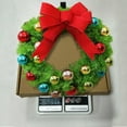 thumbnail image 4 of 11.8" Christmas Wreath with Colorful Metallic Ball Ornaments & Large Red Bow – Artificial Holiday Flower Wreath, Festive Door & Wall Hanging, Xmas Decor for Home, Front Door, Mantel, Office, 4 of 8