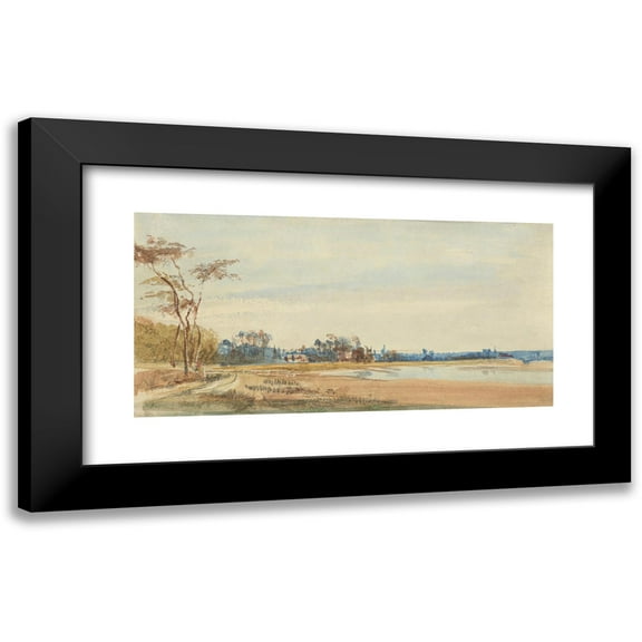 Richard Parkes Bonington 14x9 Black Modern Framed Museum Art Print Titled - The Salt Marshes Near Trouville (1826)