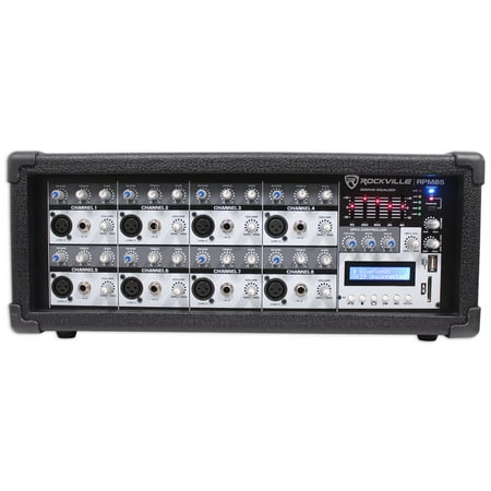 Rockville RPM85 2400w Powered 8 Channel Mixer USB 5 Band EQ Effects/Bluetooth
