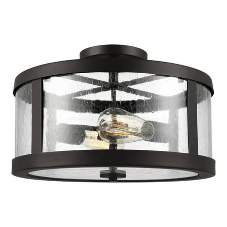 Murray Feiss Flush Mount Lights Murray Feiss Lighting Harrow - Two Light Semi Flush Mount, Oil Rubbed Bronze Finish with Clear Seeded Glass ()