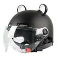 thumbnail image 1 of Casque Ouvert Mignon Léger Demi-Visage Accessoire de Casque Noir, 1 of 9