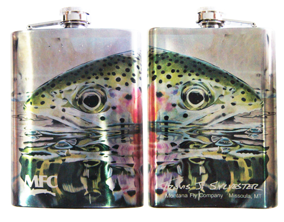 MONTANA FLY COMPANY MFC ESTRADA/'S BROWN TROUT GRAFFITI STAINLESS STEEL FLASK