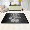 thumbnail image 2 of XMXT Non-Slip Area Rug, Game Motto Neon Font Prints Polyester Rugs for Living Room, 72 x 48 inches Black, 2 of 9