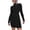 A-Black20, variant on Yuanlong Womens Dresses Plain Roll Collar Long Sleeve Waist-Cinching Bodycon Sweater Dress Fall Winter Slim Soft Mid Dress