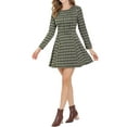thumbnail image 2 of MODA NOVA Junior's Plaid Zip Front Long Sleeve A-Line Mini Dress, 2 of 5