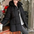 thumbnail image 4 of Cutuoiiu Women's Solid Color Long Sleeved Casual Warm Hooded Quilted Jackets Gifts, 4 of 7