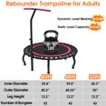 thumbnail image 5 of WOWLAND 50'' Rebounder Trampoline for Adults, 330LBS Foldable Exercise Fitness Trampoline with Handlebar and Bungees, Adult Rebounder for Indoor Workout, Noise-free, 5 of 7