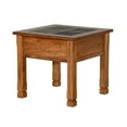 thumbnail image 4 of Marv Side End Table w Drawer, 26 Inch Square Slate Inlay Top, Brown, 4 of 5