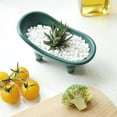 thumbnail image 3 of 1piece 5.6"Ceramic Mini Bathtub Soap Dish Small Planter Makeup Organizer Container -Multicolor (Excluding soap), 3 of 6