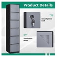 thumbnail image 6 of Metal Storage Locker for Employees,6 Door Lockable Steel Organizer Cabinet for Work,School,Gym,Home,Office,Staff,Kid Room (6 Door-Black Gray), 6 of 6