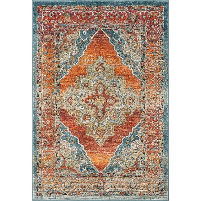 Unique Loom Tapis Design Complexe Isabella 4' x 6' Rectangle Rouille Rouge/beige