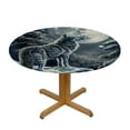 thumbnail image 3 of WYYP Wolf Full Moon Trees Round Tablecloth 100% Polyester Fiber Table Cloth White, 3 of 8