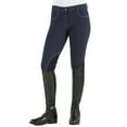thumbnail image 2 of Ovation Euro Melange Knee Patch Breeches Indigo Denim-Knit Contrast Stitching, 2 of 2