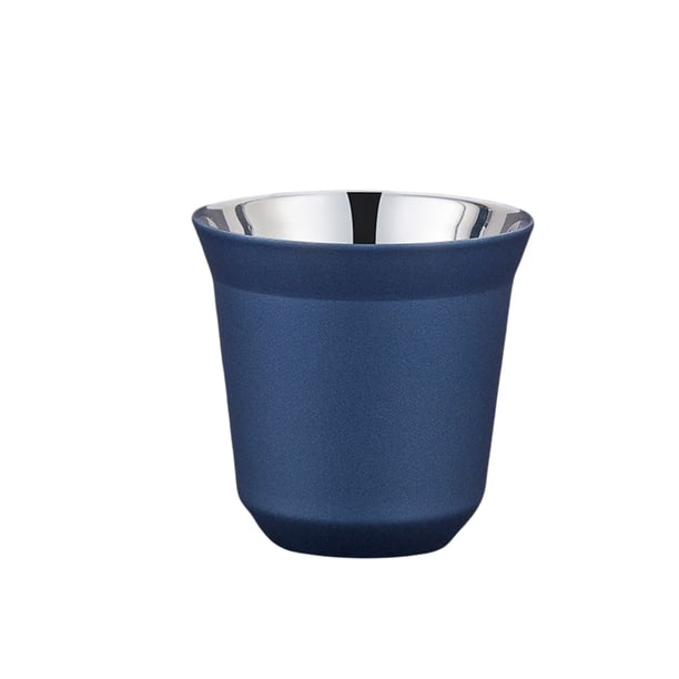 Advancent Tazas de café Lavavajillas de doble pared 80ML Pequeña capacidad Té Agua Beber Anillo Boca Aislamiento Taza Dormitorio Oficina Teteras Azul oscuro Advancent HA081344-04