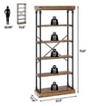 thumbnail image 2 of M optimized Industrial Bookshelf Wood Bookcase 6 Tier Storage Open Rack Shelf Rustic Tall Standing Bookshelves Display Rack, 2 of 8