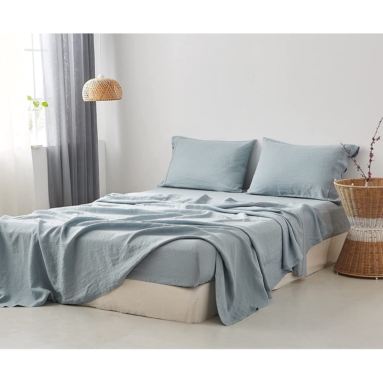 Simple&Opulence 100% Egyptian Cotton Sheet Set - 400 Thread Count, Queen Size, Grey Lavender With Embroidery