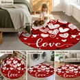 thumbnail image 6 of Black White Love Washable Round Area Rug 5 ft, Valentine's Day, Soft Non Slip Rugs Stain Repellent Indoor Felt Carpet for Living Dining Room Bedroom Home Office, 6 of 9