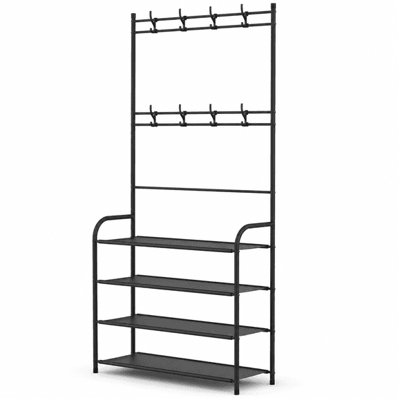 Coat Hat Rack Shoe Storage Shelf