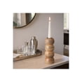 thumbnail image 2 of Round Stacked Taper Candle Holder for Centerpieces for Tables - Mango Wood Candlestick Holder for Home, Living Room, Mantel and Console Decor - Pillar Candle Accent for Kitchen - 7", Brown, 2 of 12