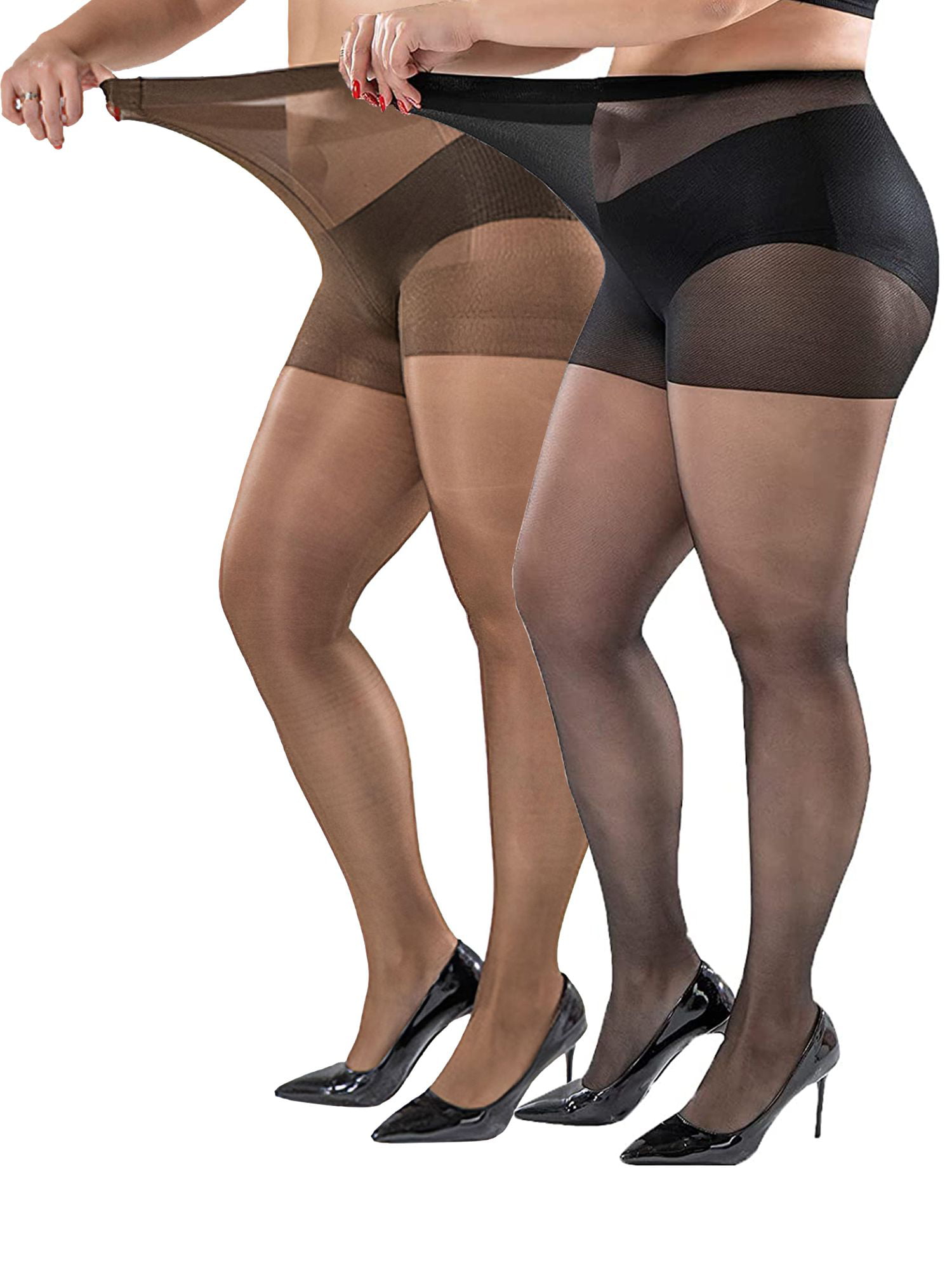 Tights Plus Size coral pink for women, soft and durable solid pantyhose  from XL to 5XL