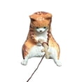 thumbnail image 2 of Deyuer Fish Tank Landscaping Vivid Shape Exquisite Cartoon Fishing Cat Ornament Aquarium Decor Household Supply,C, 2 of 8