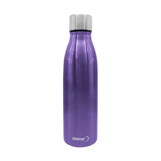 Termo Steiner Doble Pared, Tapa con Botón 360° Acero Inoxidable 450 ML Morado