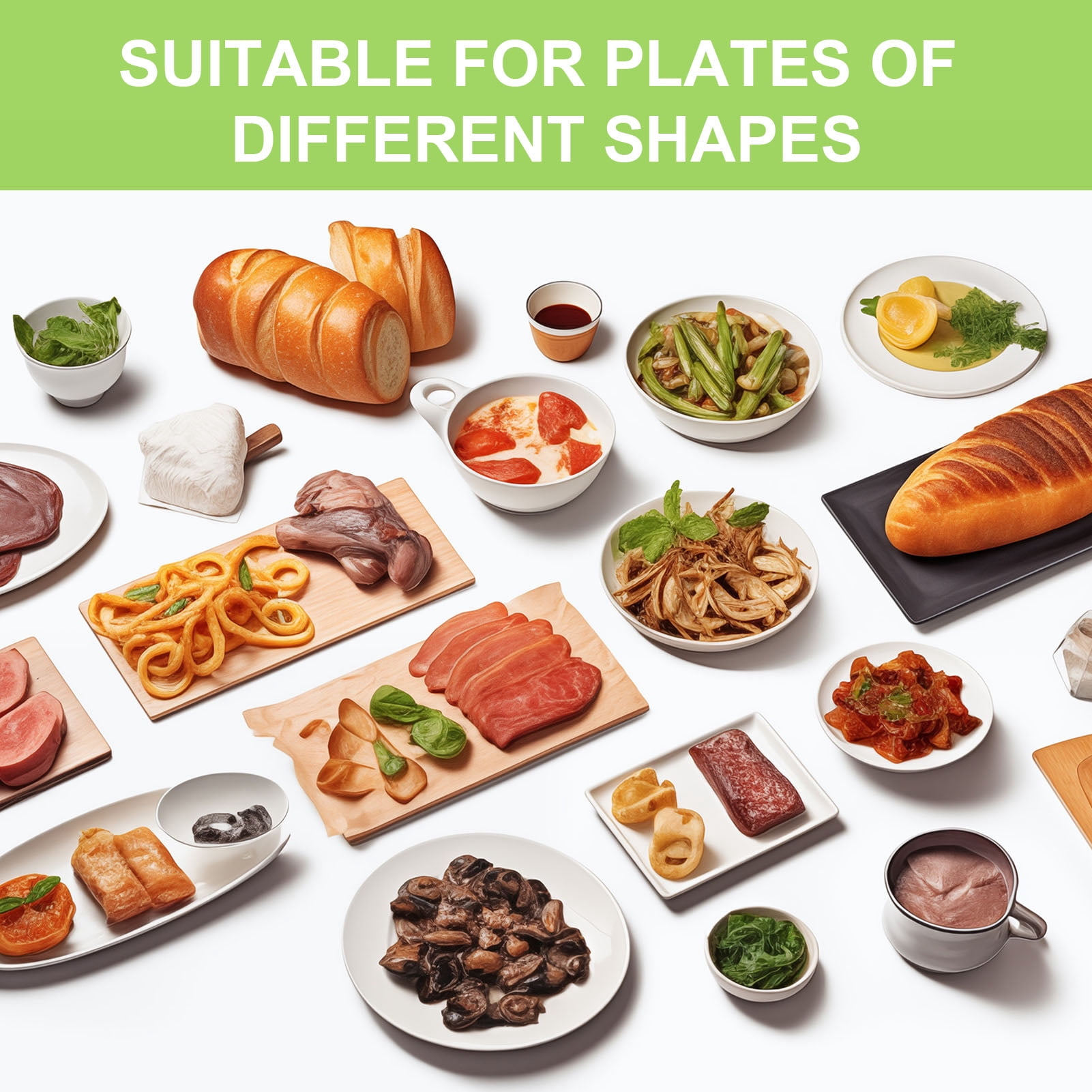 Topekada 5 Size Bowl Covers Reusable, 180Pcs Plastic Bowl Covers, Elastic 5 Translucent Stretchable Sizes and Colorful Dish Plate Covers for Family Outside Picnic Leftovers