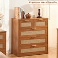 thumbnail image 6 of Leyaoyao 5 Drawer Dresser for Bedroom, Boho Wood Storage Cabinet with Embedded Handle, Adult Vertical Chest of Drawers for Living Room, Guest Room, 6 of 7