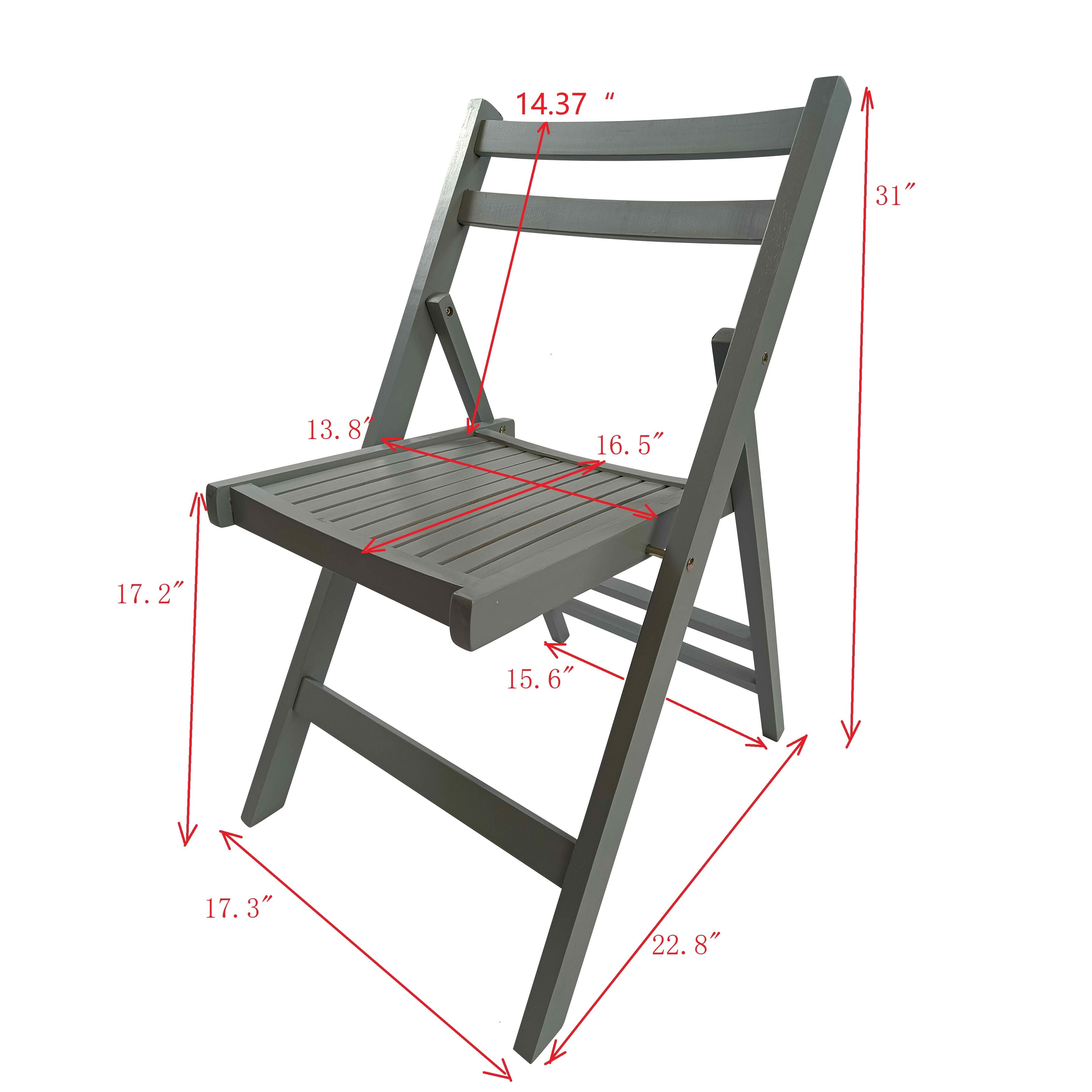 MAYEERTY Set of 4 Honey Solid Wood Slatted Folding Chairs, Portable Foldable Event Dining Chairs for Indoor Outdoor Wedding Kitchen Balcony, Holds 200 LBS