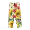 thumbnail image 4 of Xecao Sunflower Cornflower Poppy Women's Straight Lounge Pajama Pants: The Epitome of Relaxed Sleepwear, 4 of 9