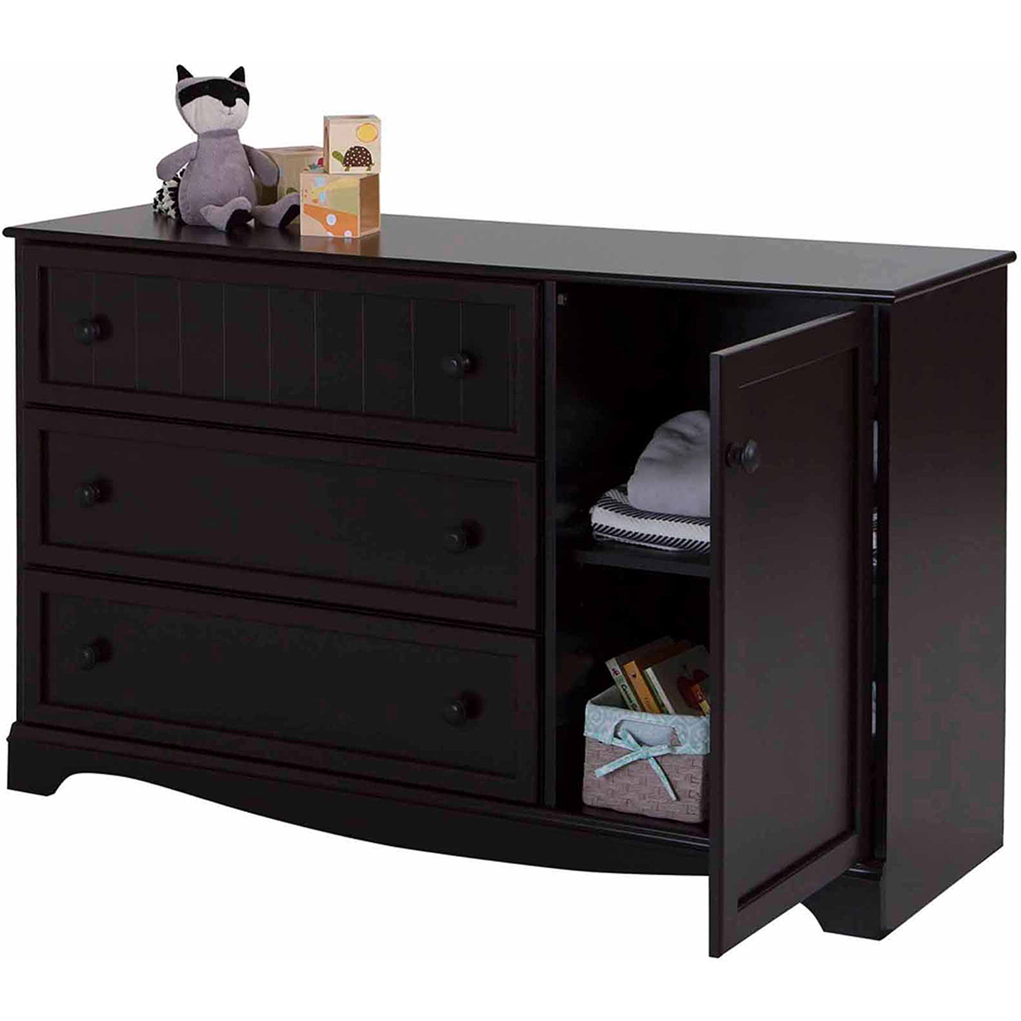 South Shore Savannah 3 Drawer Dresser With Door Multiple Finishes