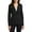 Black, variant on Womens Cotton Blend Knit Blazer with Peak Lapel Long Sleeves