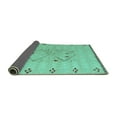 thumbnail image 2 of Ahgly Company Indoor Round Solid Turquoise Blue Modern Area Rugs, 8' Round, 2 of 4
