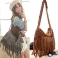 thumbnail image 2 of Jkerther Women Girl Celebrity Tassel Suede Fringe Shoulder Messenger Handbag Cross Body Bag, 2 of 6
