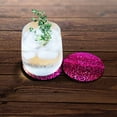 thumbnail image 3 of WIRESTER Round Neoprene Car Coaster for Drinks, Set of 2pcs, Hot Pink Glitter Sparkle & Pink Glitter Leopard, 3 of 6