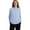 Light Blue, variant on Women Cotton Linen Shirts Casual Basic Crewneck Long Sleeve Pullover Tshirts Trendy Loose Fit Comfy Soft Solid Color Tops