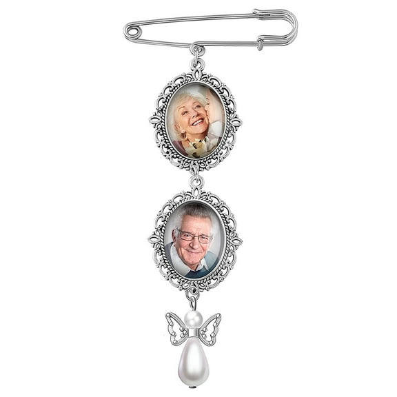 Bridegroom Charm DIY Pin Brooch Making Kit Bouquet Picture Charm for Wedding Memory Friend Wedding Gift (Style 1)