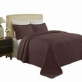 thumbnail image 2 of Superior Cascade Cotton Decorative Bedspread and Sham Set, Queen, Chocolate, 2 of 5